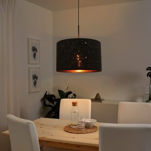 Design Schreib Tisch Leuchte Ess Zimmer Beistell Stoff Lampe Muster schwarz 