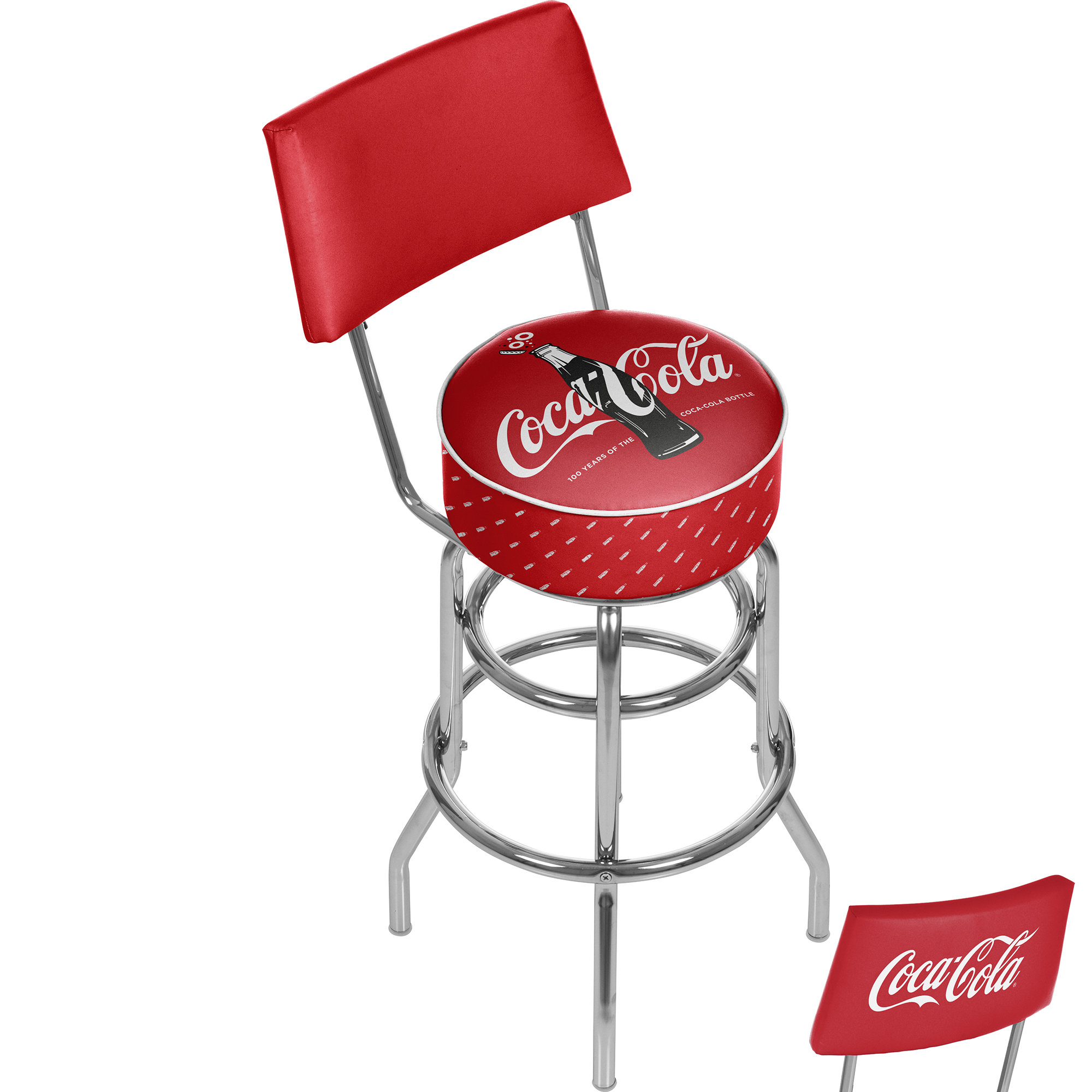 Trademark Global Coca Cola 31 Swivel Bar Stool Reviews Wayfair