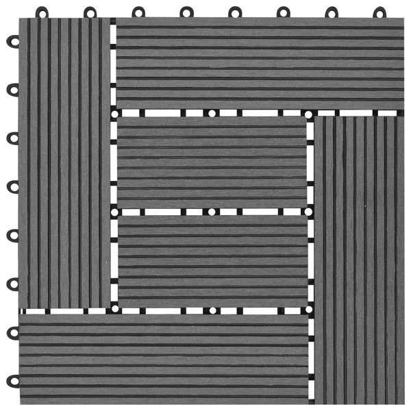 dCor design 30 cm x 30 cm Bodenfliesen-Set aus Holz-Kunststoff