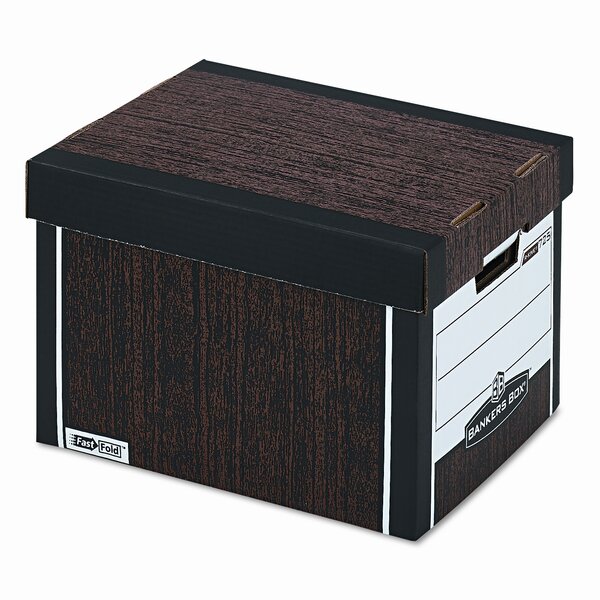 Bankers Box R-KIVE Max Storage Box Letter/Legal Locking Lid Woodgrain 4/Carton 