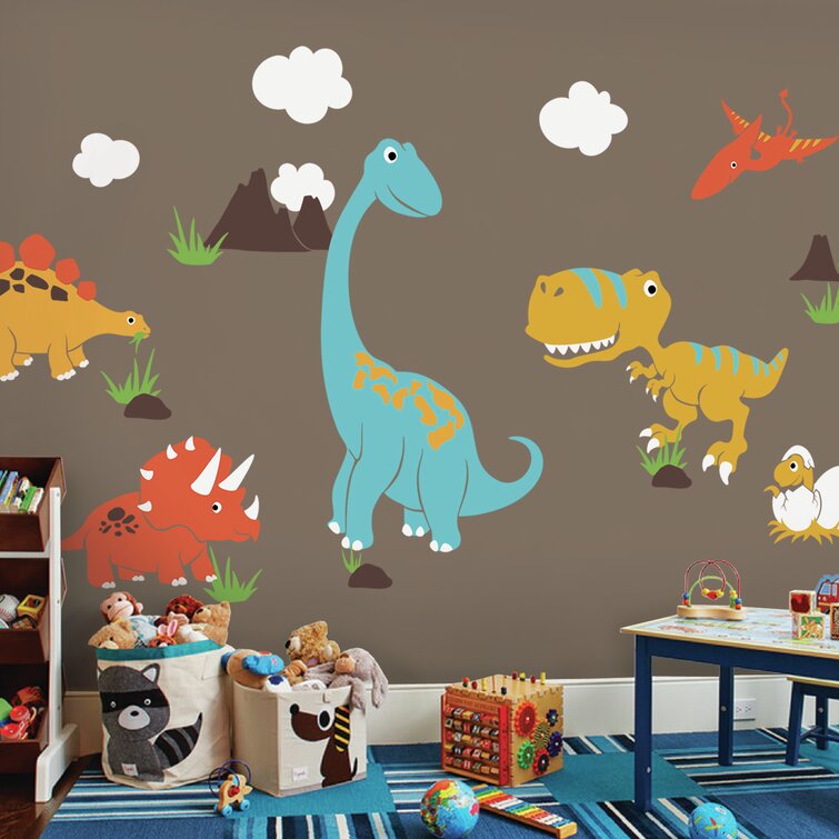 Kids Wall Decor Dinosaur Boys Wall Decals Baby Stickers Nursery Cartoon Art