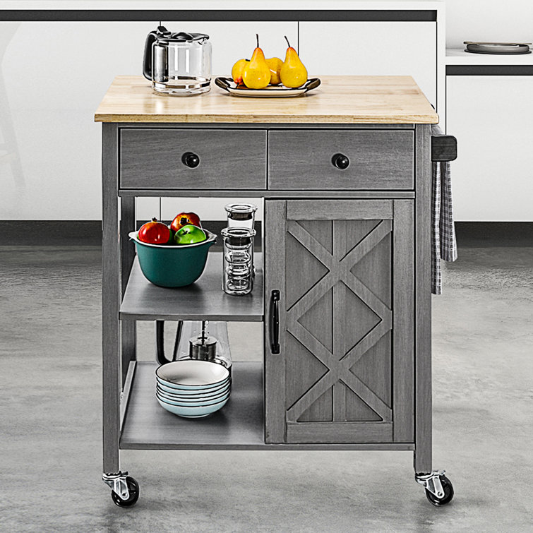 Gracie Oaks Anglers Kitchen Cart Reviews Wayfair