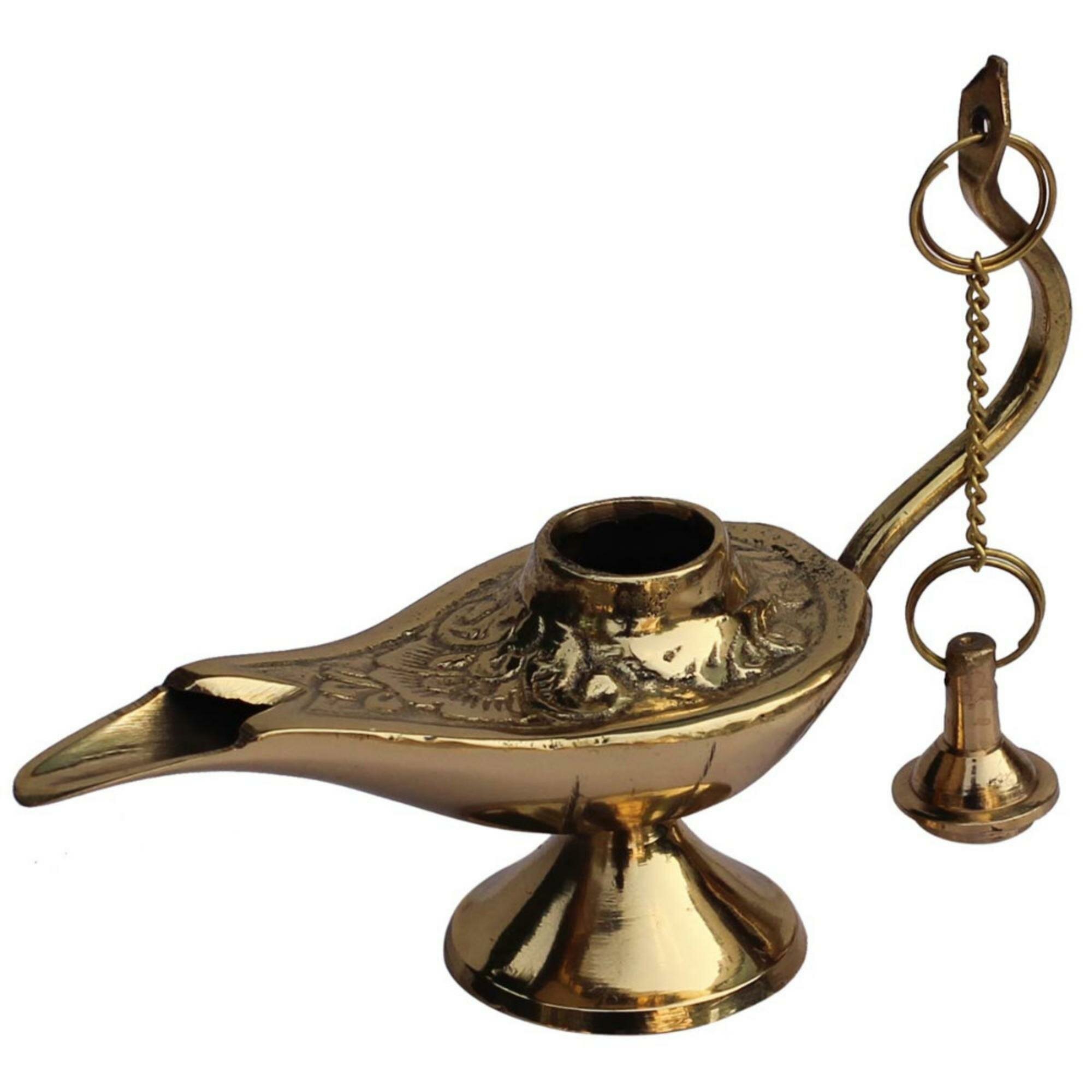 Aladdin Lamp Rounded Handle Aladin Genie Oil Brass Lamp