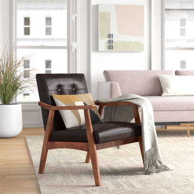 niettemin deugd halfrond Mercury Row® Saul 28.5'' Wide Faux Leather Tufted Armchair With Solid Wood  Frame & Reviews | Wayfair