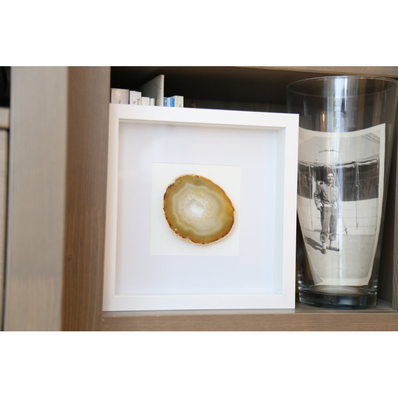 Mercer41 Natural Gold Floating Agate Framed Graphic Art Print