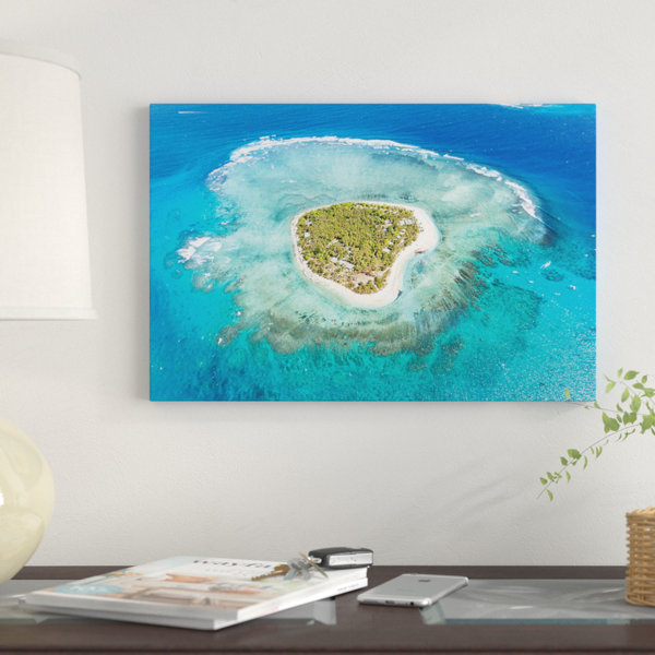 East Urban Home Heart Shaped Island Mamanucas Fiji I By Matteo Colombo Graphic Art Print On Wrapped Canvas Wayfair