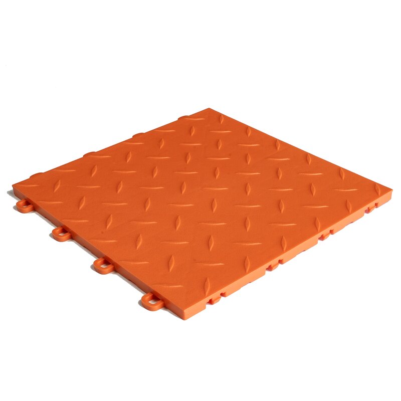 Blocktile 12 X 12 Garage Flooring Tile In Orange Wayfair