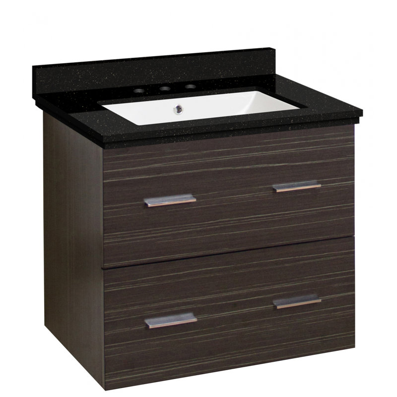 Orren Ellis Phoebe Drilling Wall Mount 24 Single Bathroom Vanity Set With Handles Wayfair