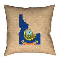 ArtVerse Katelyn Smith 26 x 26 Spun Polyester Double Sided Print with Concealed Zipper & Insert Wisconsin Love Watercolor Pillow