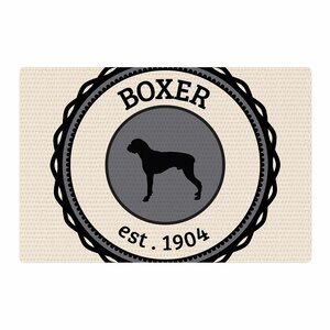 Boxer Dogs Beige Area Rug