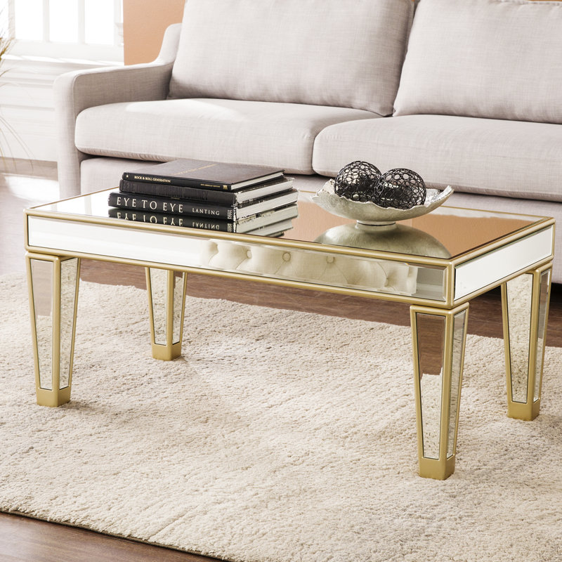 House Of Hampton Paulornette Mirrored Coffee Table Wayfair Paulornette Mirrored Coffee Table