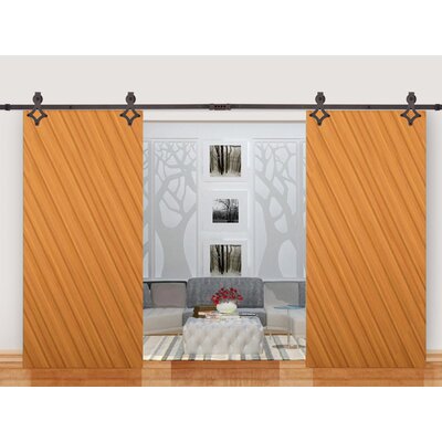 Calhome Classic American Country Sliding Standard Double Track Barn Door Hardware Kit