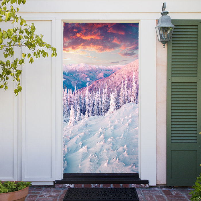 The Holiday Aisle Winter Sunrise Door Mural Wayfair