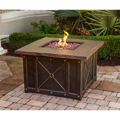 Oakland Living Gol S Steel Propane Fire Pit Table Wayfair Rhonda Square Steel Propane Gas Fire Pit Table