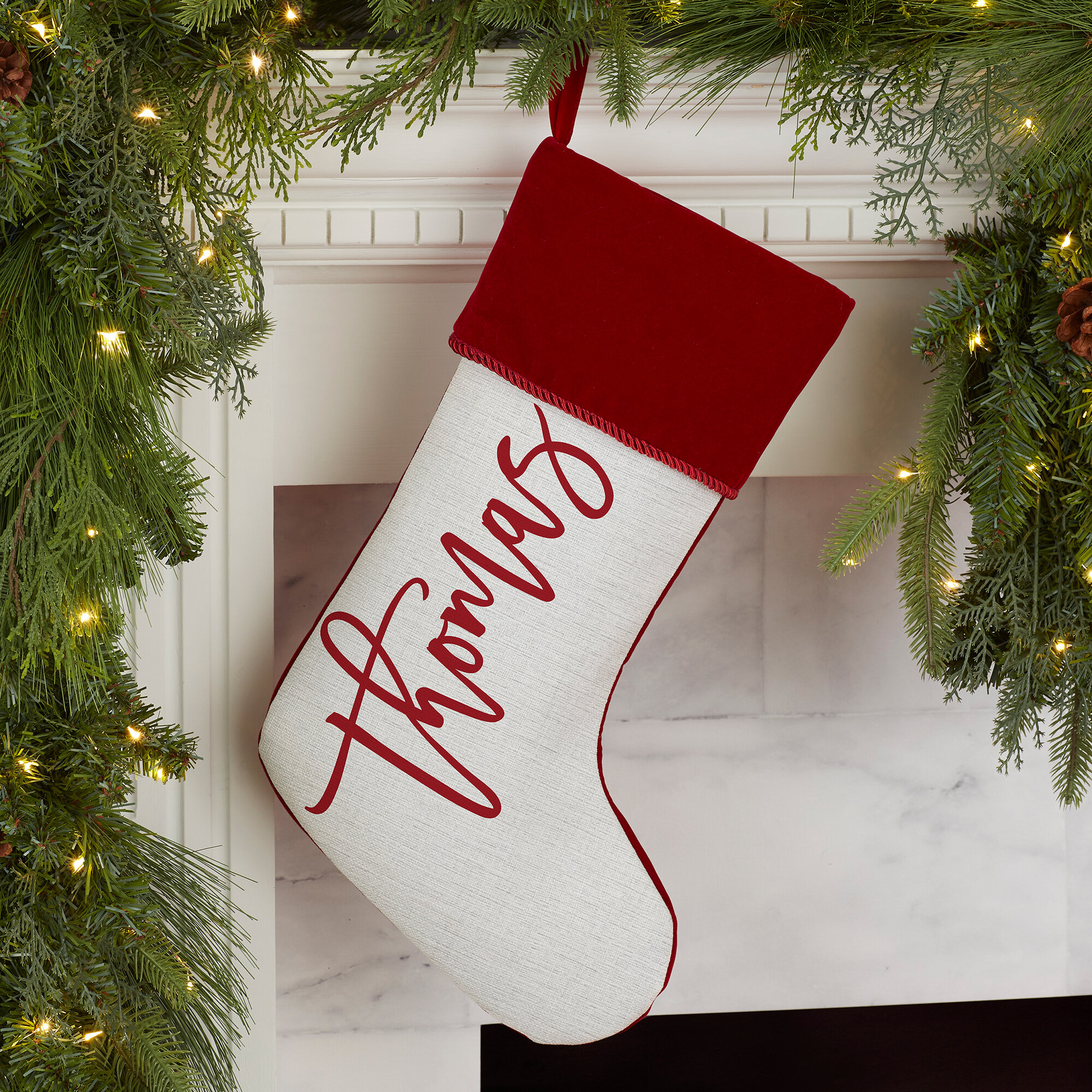 Personalization Mall Scripty Name Personalized Christmas Stocking   Scripty Name Personalized Christmas Stocking 