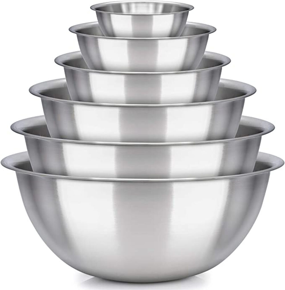 Beyond Mixing Bowls - Mixing Bowl Set Of 6 - Stainless Steel Mixing Bowls - Polished  Mirror Kitchen Bowls - Set Includes ¾, 2, 3.5, 5, 6, 8 Quart - Ideal For  Cooking & Serving | Wayfair
