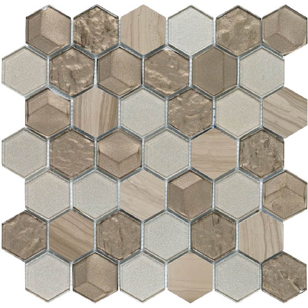 Floors 2000 Inc 2 X 2 Glass And Natural Stone Mosaic Tile