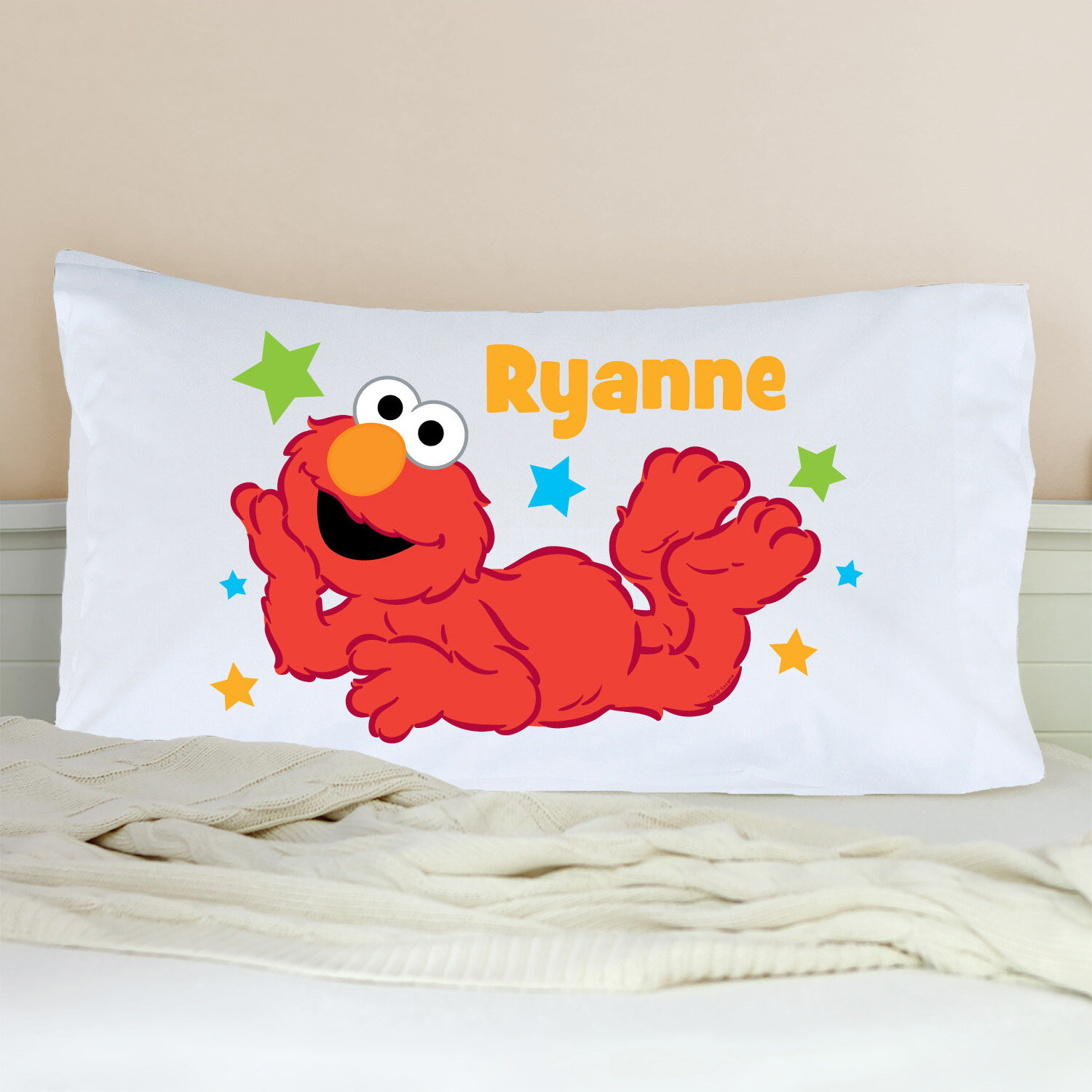 Personalized Elmo Sesame Street Pillow Case Custom Made w Your Name