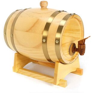 1.5L/3L Solid Wooden Wine Barrel Dispenser with Tap for Storage Or Aging Whiskey Beer Tequila Spirits Oak Wine Barrel with Rack