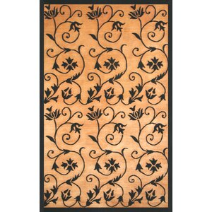 Eleanor Hand-Knotted Gold/Black Area Rug