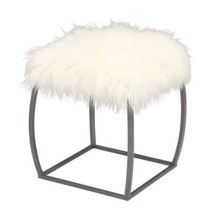 Modern Contemporary White Fur Stool Allmodern Quickview