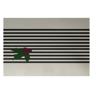 Holly Stripe Decorative Print Black/Gray Indoor/Outdoor Area Rug The Holiday Aisle Fashion and beautiful backpack