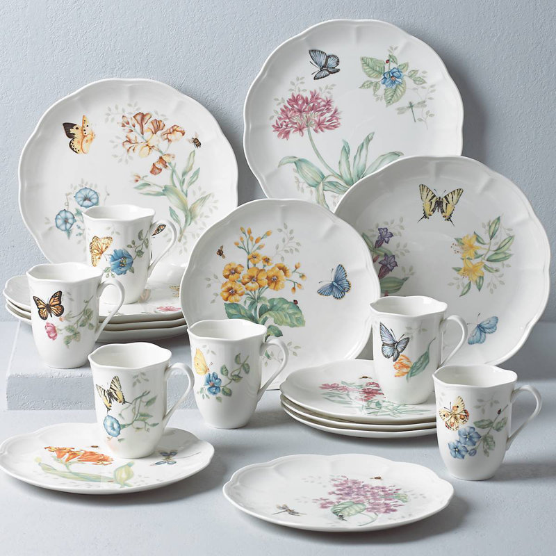 Lenox Butterfly Meadow 18 Piece Dinnerware Set Service For 6 Reviews Wayfair