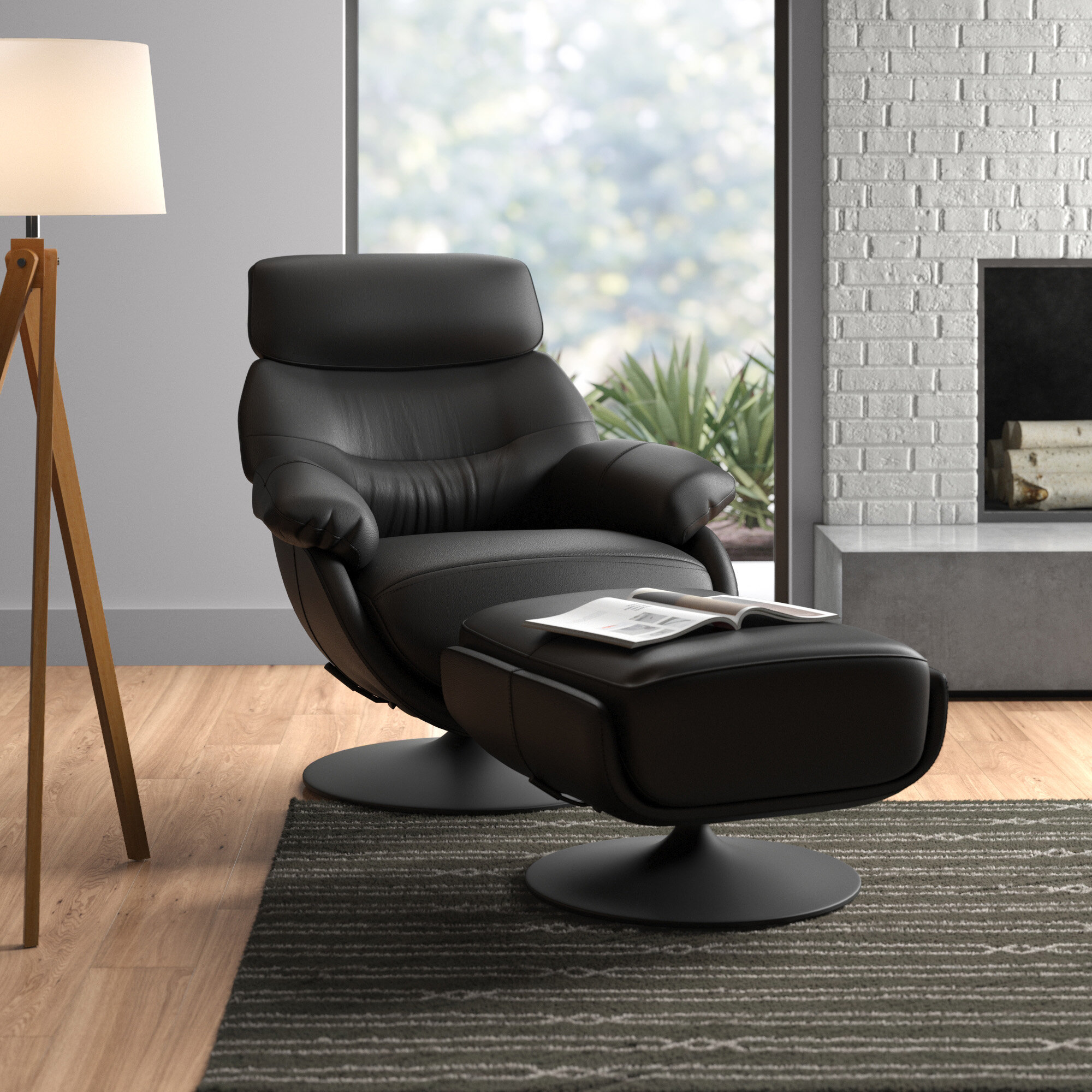 reclining swivel arm chair