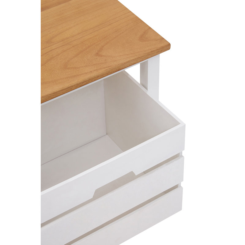 Beachcrest Home Cedar Grove 2 Drawer Wood Storage Bench Wayfair