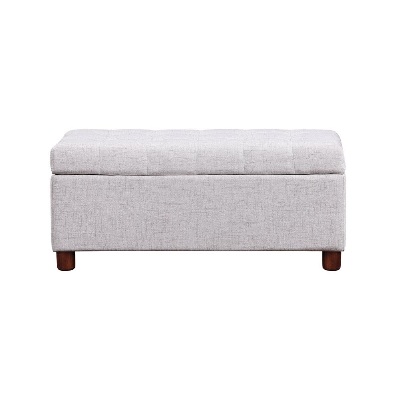 Latitude Run U Style 39 Storage Bench Tufted Linen Fabric Ottoman Storage Bench Wayfair