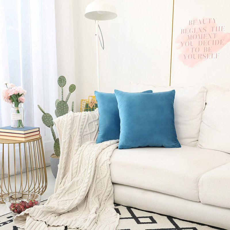 Solid Velvet Pillow Cover