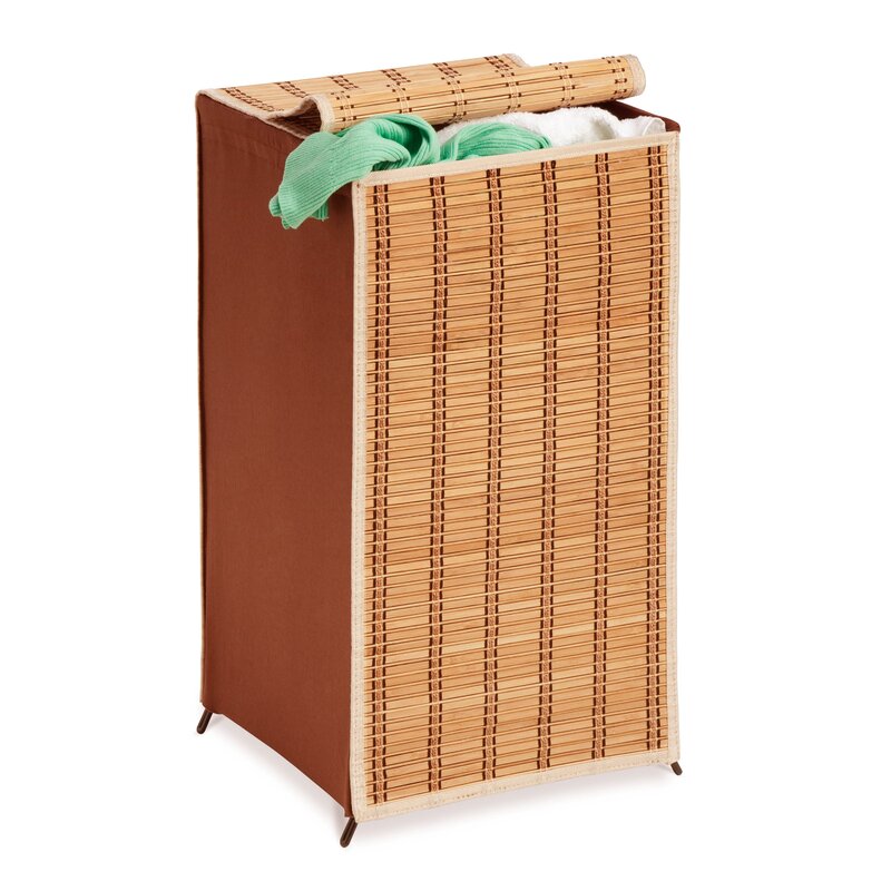 tall wicker laundry basket with lid