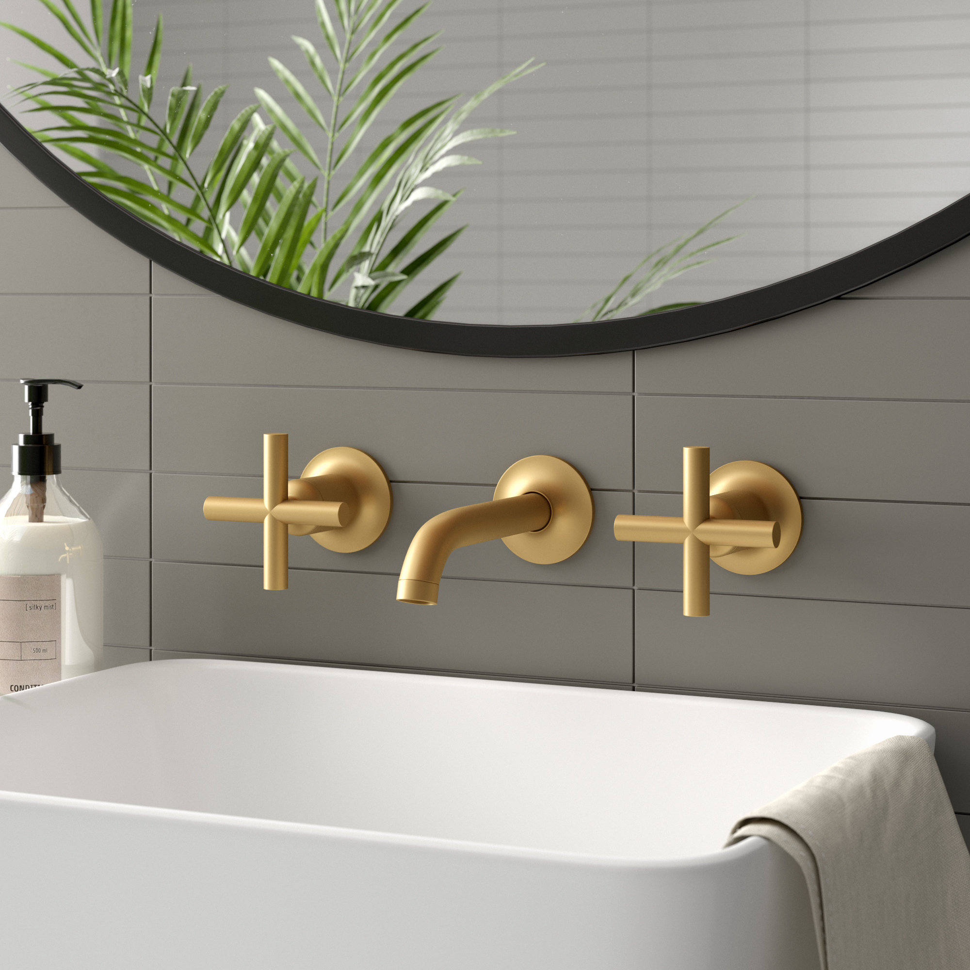 Purist Widespread Wall Mounted Bathroom Faucet Reviews Allmodern