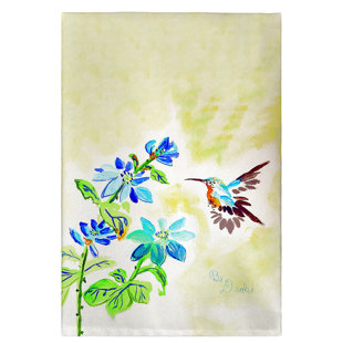 Fingertip//Hand Towel 16x25 Hummingbird//Flower