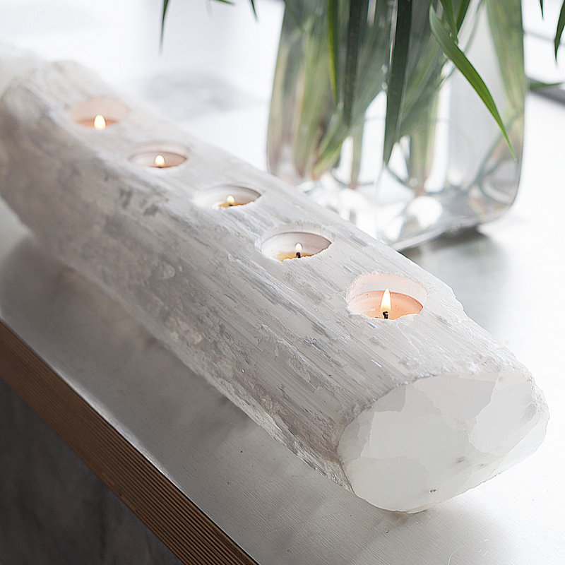 18karat Selenite Small Stone Votive Reviews Wayfair
