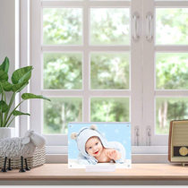 Photo Frame Small Freestanding Polished Clear Acrylic Magnetic Picture 5 Size 