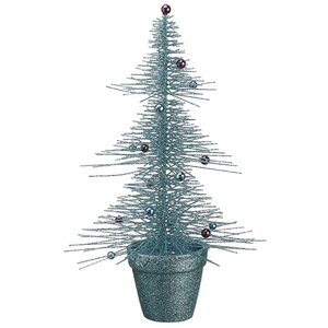 Whimsical Turquoise Glittered Spike Table Tree