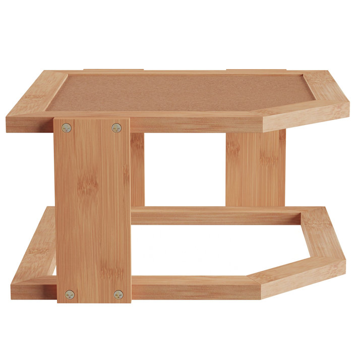 Lavish Home 2 Tier Bamboo Corner Shelving Rack Reviews Wayfair