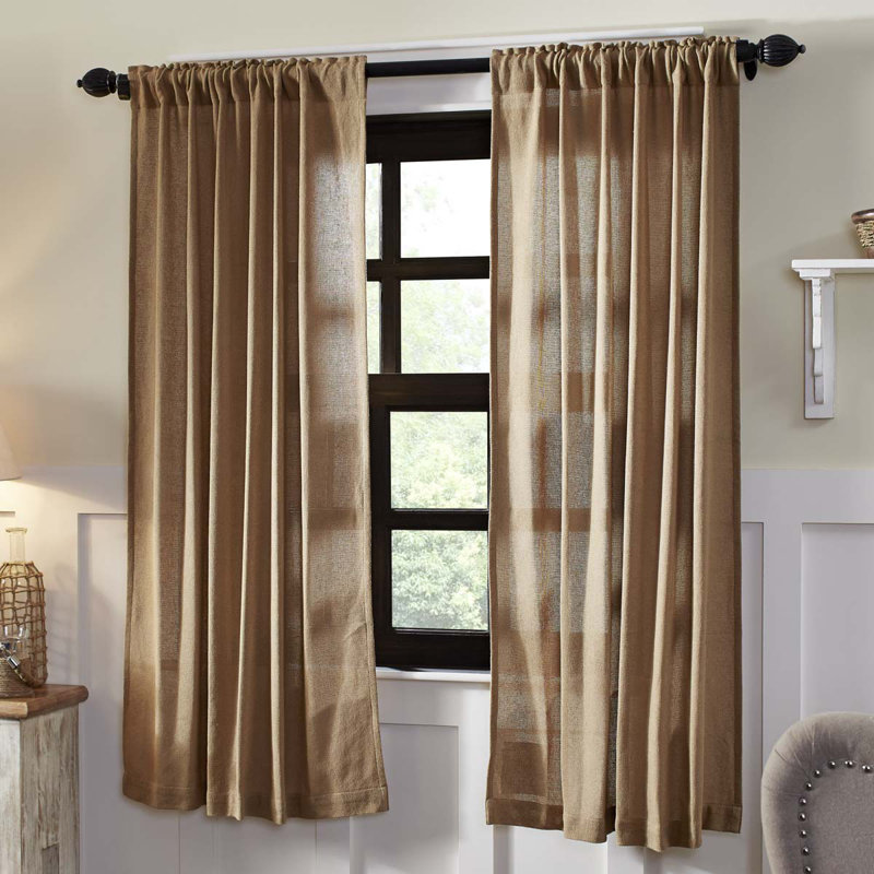 Gracie Oaks Lindenwold Solid Color Rod Pocket Curtain Panels