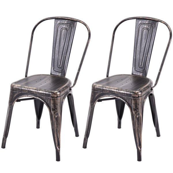 Distressed Black Metal Chairs Wayfair