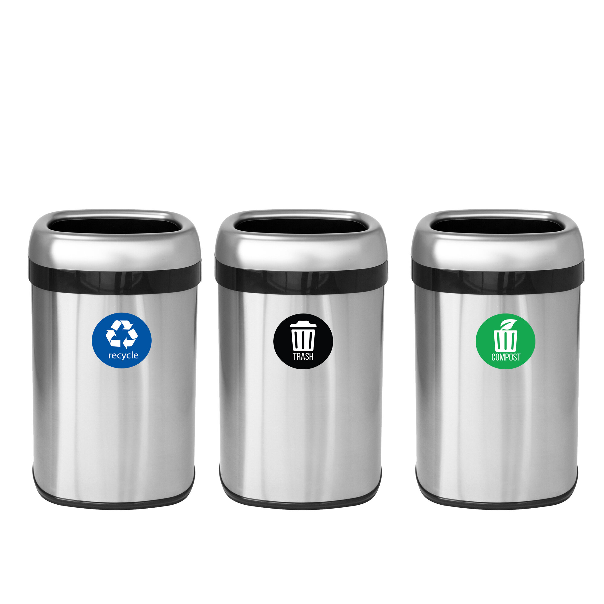 2 X Recyclable Waste Bin Sticker  Recycling  Quality Sticker Easy Apply diy 