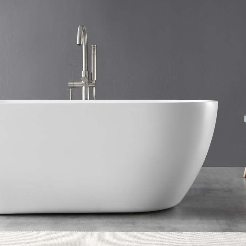 Ove Decors Ayago 59 X 28 Freestanding Soaking Acrylic Bathtub Wayfair