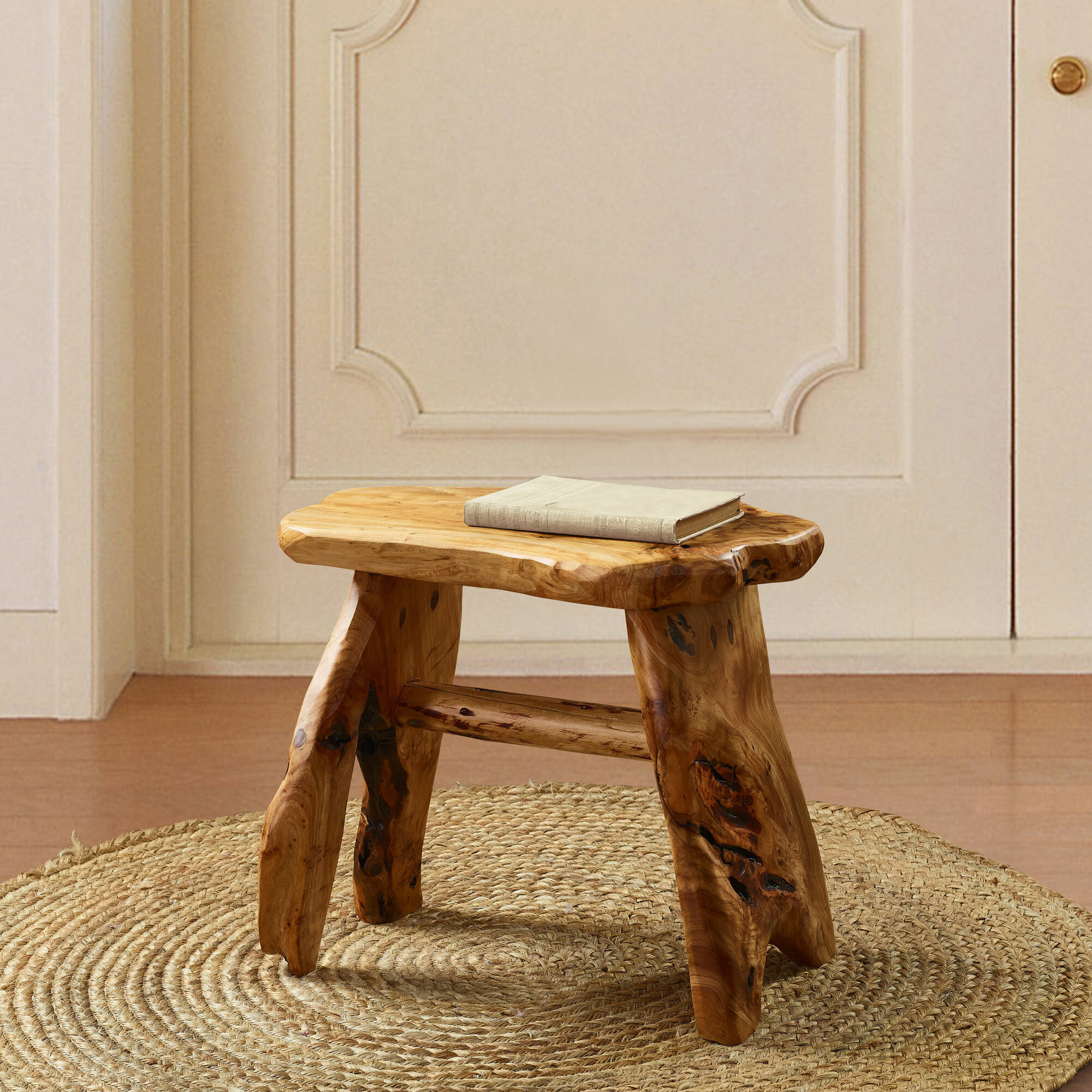 solid wood vanity stool