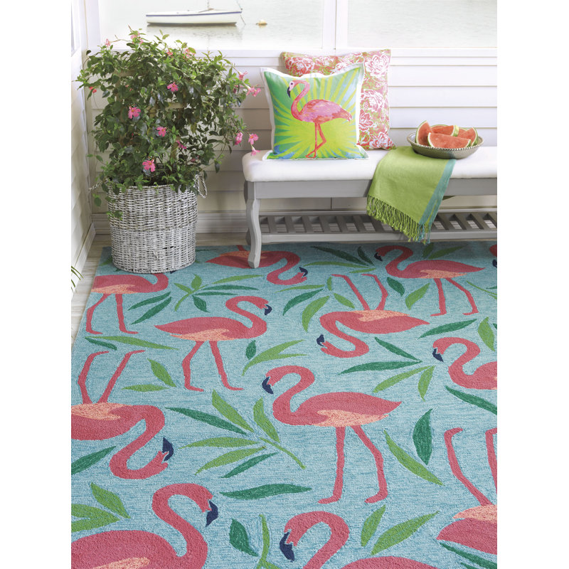 Companyc Fancy Flamingo Aqua Pink Indoor Outdoor Area Rug Reviews Fancy Flamingo Aqua Pink Indoor Outdoor Area Rug