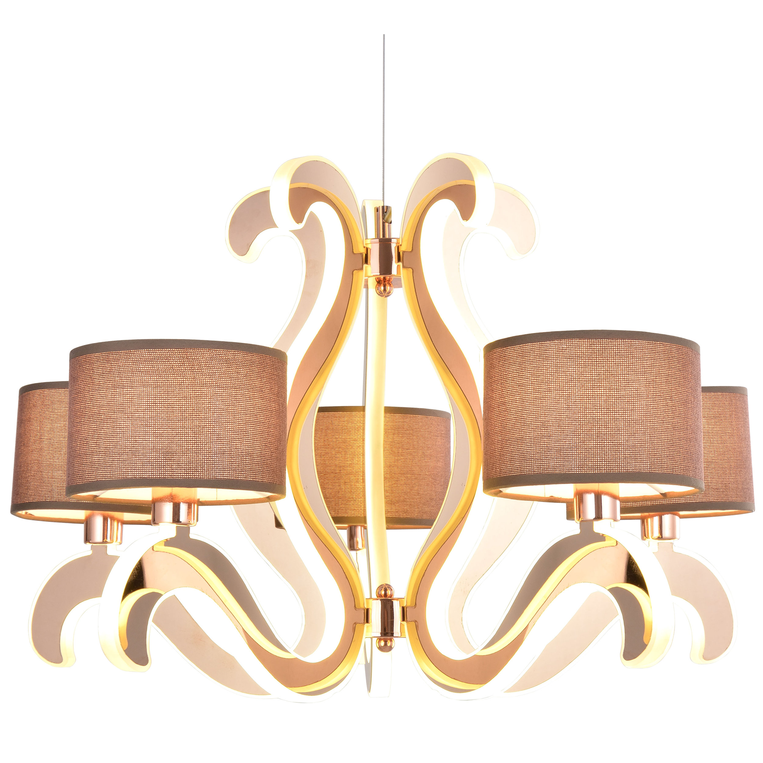 Burton 5 Light Shaded Drum Chandelier | Drum shade Burton 5 Light Shaded Drum Chandelier | Drum shade