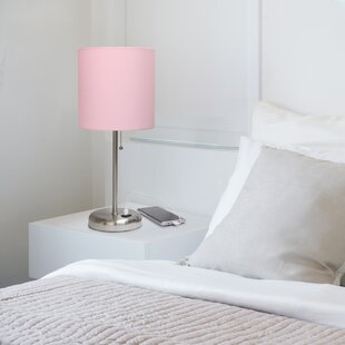 pink and grey bedside lamps