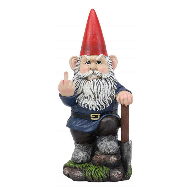 August Grove Dunkle Go Away Gnome Statue Wayfair Dunkle Go Away Gnome Statue