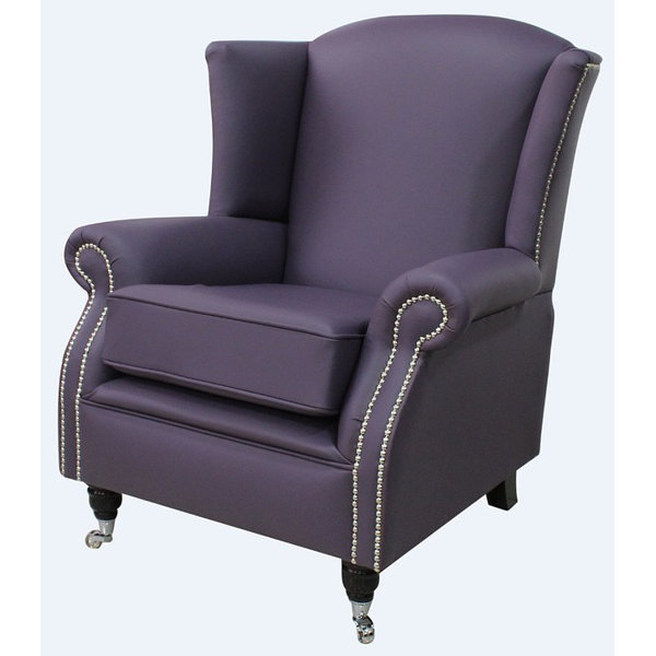 Rosdorf Park Mitchell Fireside Leather High Back Wingback Chair Wayfair Co Uk