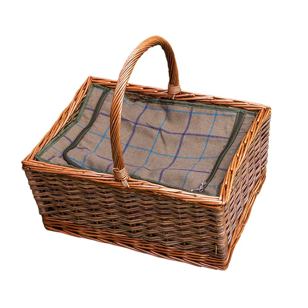 Triple Weave Butchers Large Wicker Picnic Basket with Fitted Cooler
