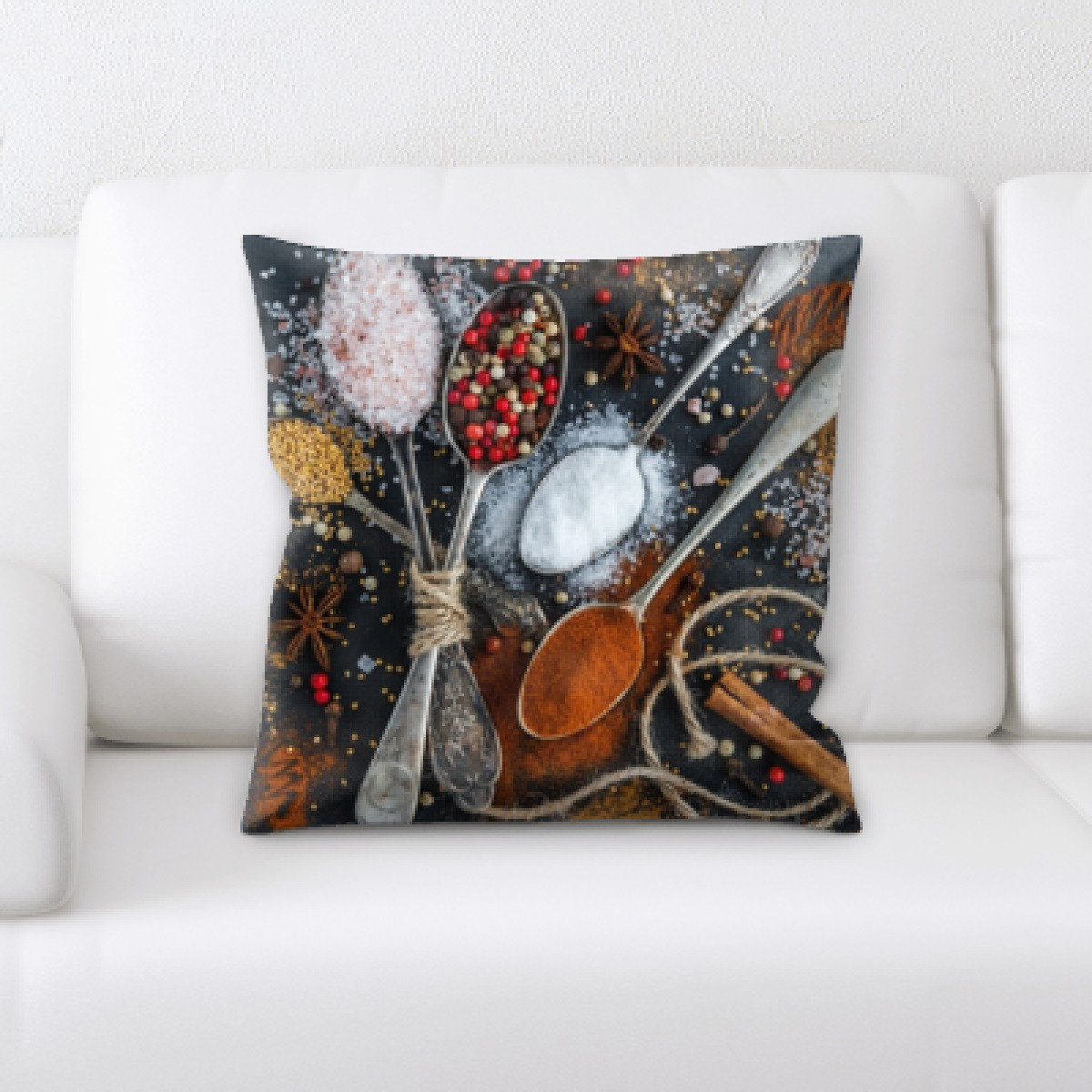 East Urban Home Bernardini Cooking Spoon Of Different Spices Throw Pillow Wayfair